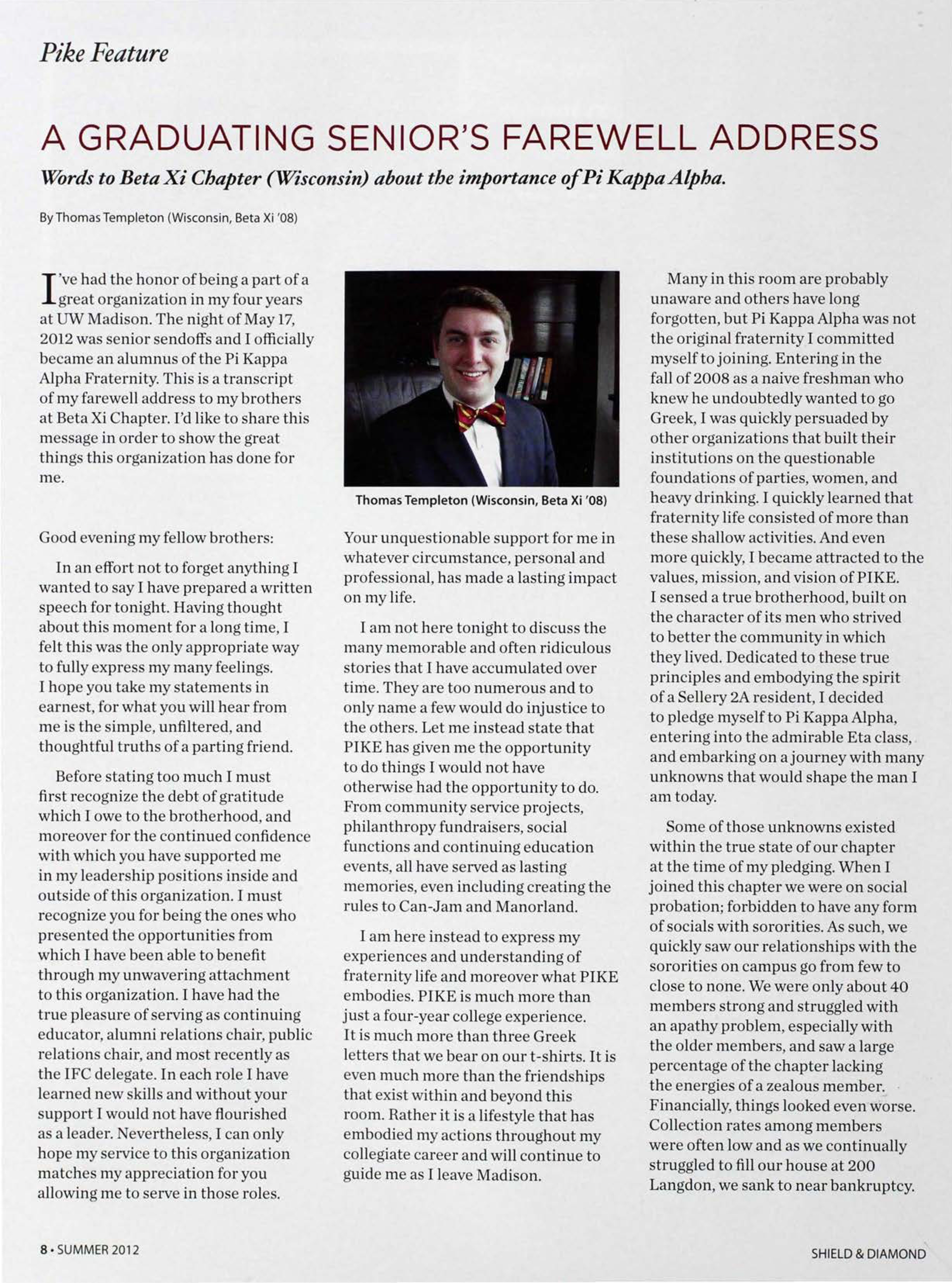 Pike Feature: A Graduating Senior's Farewell Address